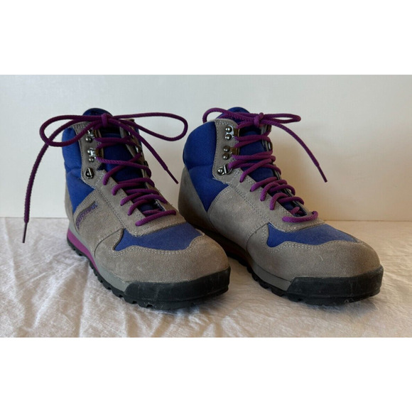 Merrell Y2K Womens Hiking Camping Boots Suede Sz 9 Air Cushion Gray Blue Purple - Picture 4 of 10